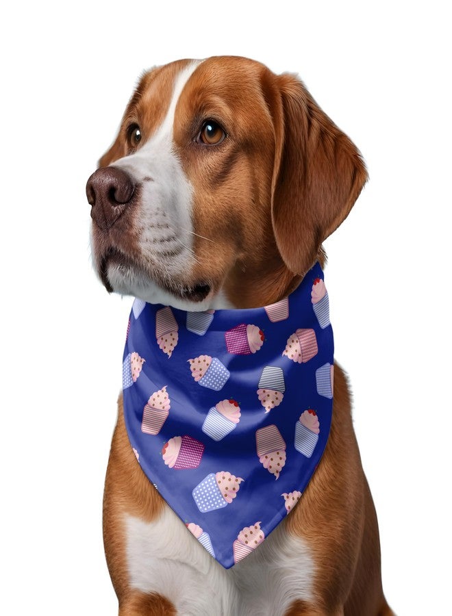 W Brings Cupcakes Dog Bandana/Scarf | This Stunning Gorgeous Design Dog Bandana Scarf is Perfect Styling Accessory for Dogs Large, Medium & Small. One Size Fits All. - Image 2